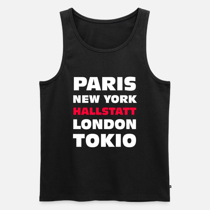 Hallstatt Austria See & Berge - Männer Premium Bio Tank Top - Schwarz