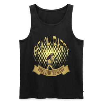 beach party dance into the sunset - Men's Premium Organic Tank Top - black - Front - Michal (187cm)