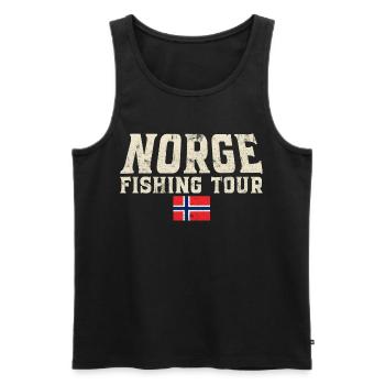 Norvège Fishing Tour Pêche à la ligne Pêche - Débardeur bio Premium Homme - noir - Devant - Michal (187cm)