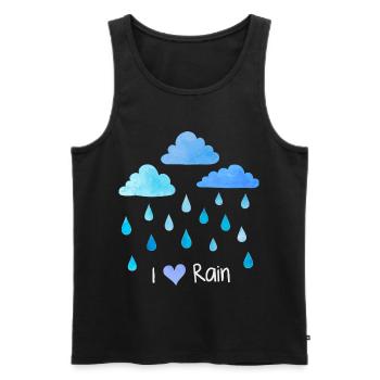 I love rain, raindrops, weather clouds, wet - Men's Premium Organic Tank Top - black - Front - Michal (187cm)