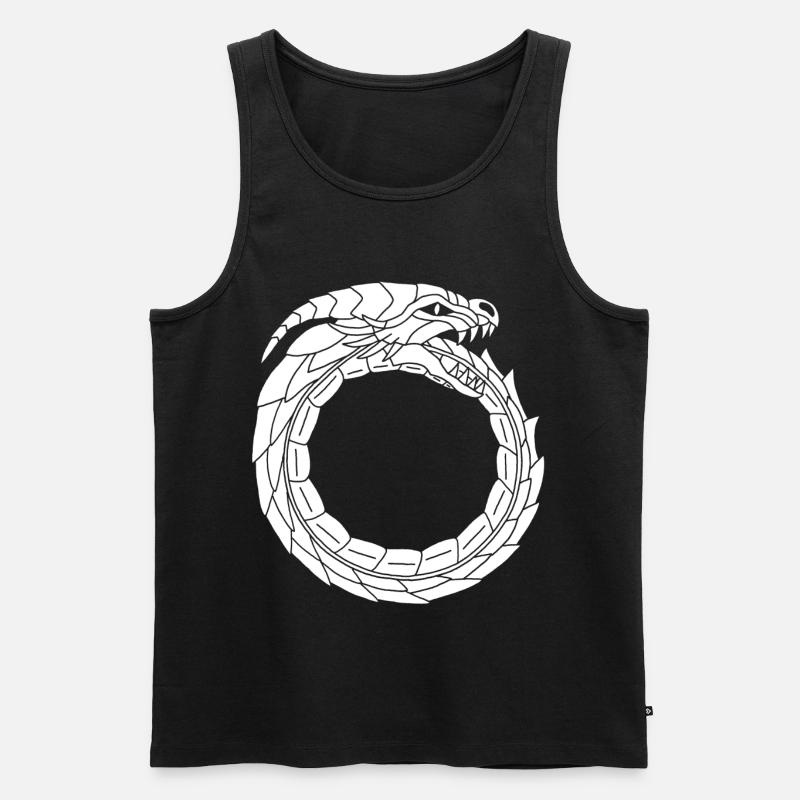Dragon blanc dévoreur - Débardeur bio Premium Homme - noir