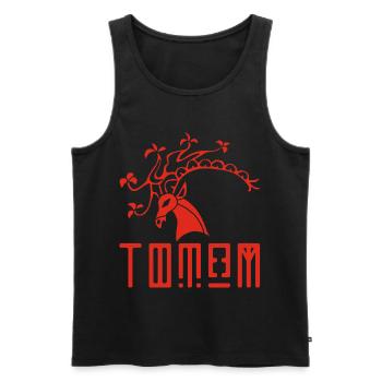 Rotwildtier-Totem - Männer Premium Bio Tank Top - Schwarz - Vorne - Michal (187cm)