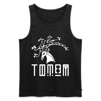 White deer animal totem - Men's Premium Organic Tank Top - black - Front - Michal (187cm)