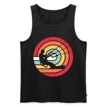 Kitesurfen Kitesurf Kitesurfer Kiteboard Retro Vin - Men's Premium Organic Tank Top - black - Front - AI Model Male 178 light (178cm)