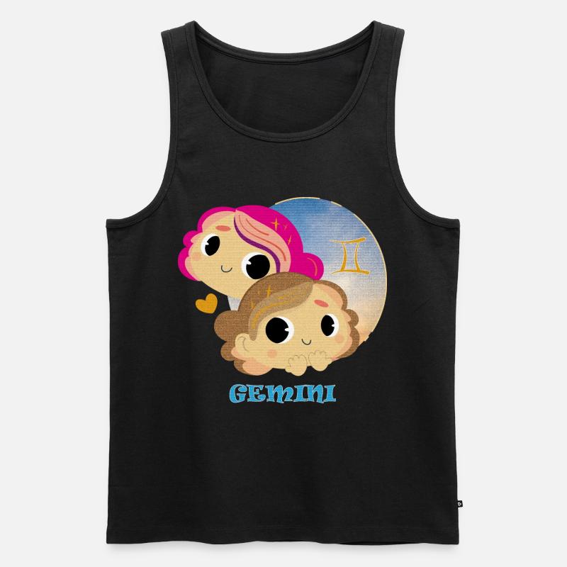 Sternzeichen Zwillinge - Männer Premium Bio Tank Top - Schwarz