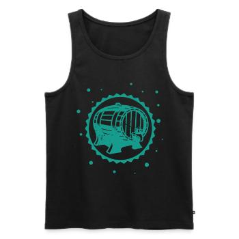Beer - Beer / Beer Mug Wine Barrel - Men's Premium Organic Tank Top - black - Front - AI Model Male 178 light (178cm)