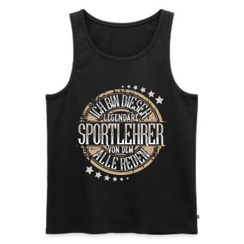 Sportlehrer - Männer Premium Bio Tank Top - Schwarz - Vorne - Michal (187cm)