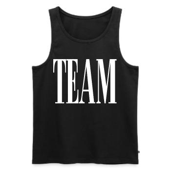 Team - Männer Premium Bio Tank Top - Schwarz - Vorne - Michal (187cm)