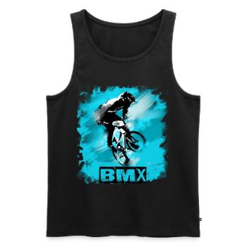 BMX Bike - Männer Premium Bio Tank Top - Schwarz - Vorne - Michal (187cm)