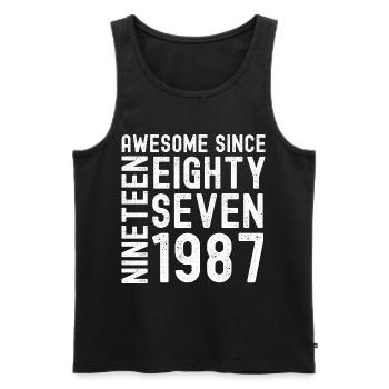 Awesome since 1987 Birthday Gift Year - Men's Premium Organic Tank Top - black - Front - AI Model Male 178 light (178cm)