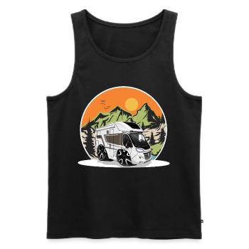 Camping Camper Campen - Männer Premium Bio Tank Top - Schwarz - Vorne - AI Model Male 178 light (178cm)