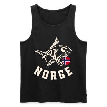 Norvège Pêche à la ligne Pêche Pêche - Débardeur bio Premium Homme - noir - Devant - Michal (187cm)
