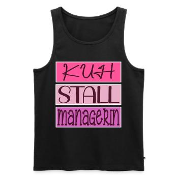 KUH STALL MANAGERIN - LANDWIRTIN BAUERNHOF - Männer Premium Bio Tank Top - Schwarz - Vorne - AI Model Male 178 light (178cm)