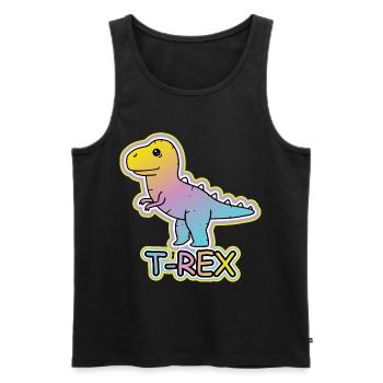 Pastel T-Rex Cartoon Design - Débardeur bio Premium Homme - noir - Devant - Michal (187cm)