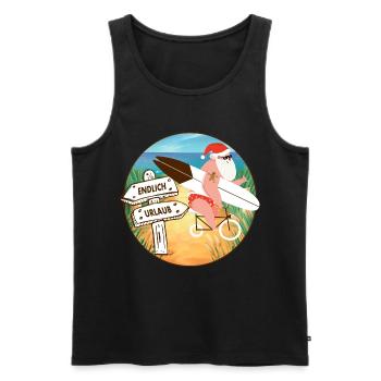 Weihnachtsmann macht Urlaub - Männer Premium Bio Tank Top - Schwarz - Vorne - Michal (187cm)