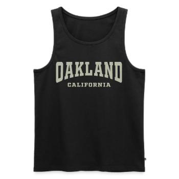 T-shirt de typographie Oakland California - Débardeur bio Premium Homme - noir - Devant - AI Model Male 178 light (178cm)