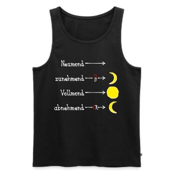 Mondphasen mit Eselsbrücke - hell - Männer Premium Bio Tank Top - Schwarz - Vorne - AI Model Male 178 light (178cm)