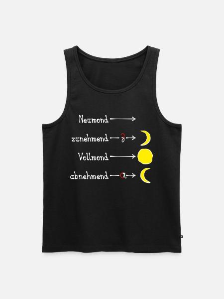Mondphasen mit Eselsbrücke - hell - Männer Premium Bio Tank Top - Schwarz