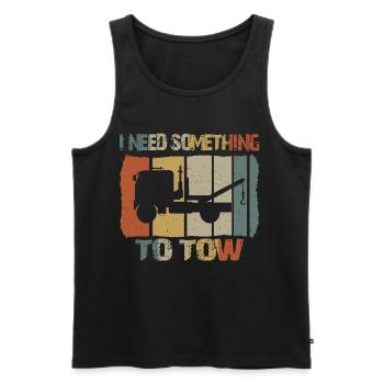 Ich brauche was zum Abschleppen - Männer Premium Bio Tank Top - Schwarz - Vorne - AI Model Male 178 light (178cm)