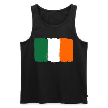 Irland Flagge used look - Männer Premium Bio Tank Top - Schwarz - Vorne - Michal (187cm)