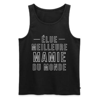 Elu meilleur Mamie du Monde - Débardeur bio Premium Homme - noir - Devant - Michal (187cm)