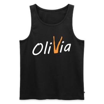 Olivia Bein - Men's Premium Organic Tank Top - black - Front - AI Model Male 178 light (178cm)