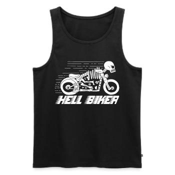 Motorcycle skeleton white - Men's Premium Organic Tank Top - black - Front - Michal (187cm)