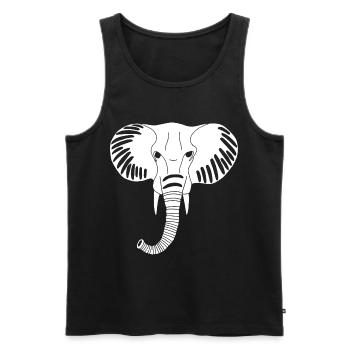 White elephant head - Men's Premium Organic Tank Top - black - Front - AI Model Male 178 light (178cm)