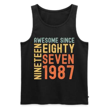 Awesome since 1987 Birthday Gift Year - Men's Premium Organic Tank Top - black - Front - AI Model Male 178 light (178cm)