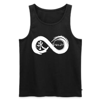 Unendliches Symbol und Ewigkeit auf Japanisch (weiß) - Männer Premium Bio Tank Top - Schwarz - Vorne - AI Model Male 178 light (178cm)