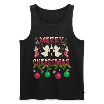 Weihnachtsengel - Männer Premium Bio Tank Top - Schwarz - Vorne - AI Model Male 178 light (178cm)