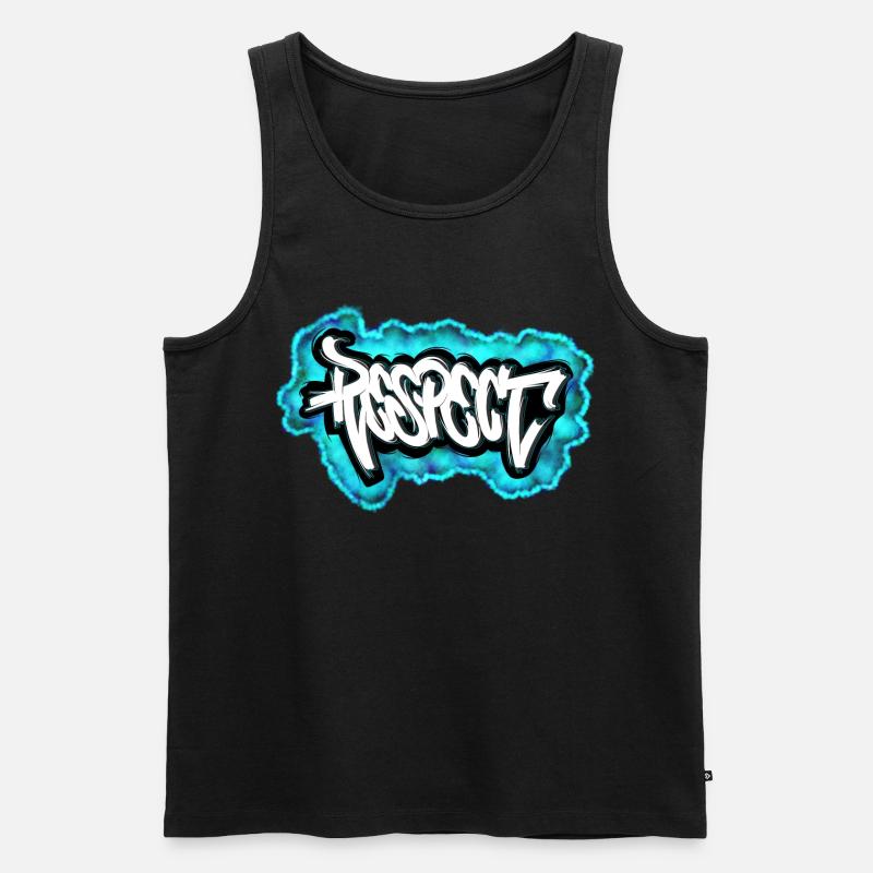 Respect Graffiti design - Männer Premium Bio Tank Top - Schwarz