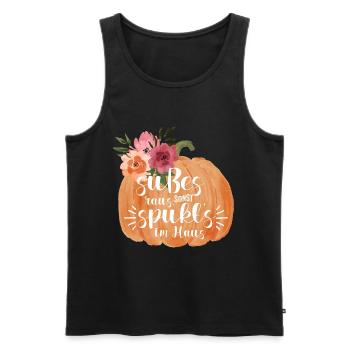 Halloween sweets out otherwise it haunts... - Men's Premium Organic Tank Top - black - Front - Michal (187cm)