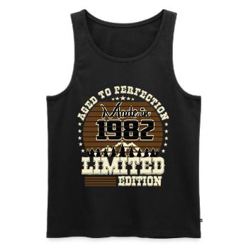 1982 Limited Edition - Men's Premium Organic Tank Top - black - Front - Michal (187cm)