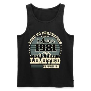 1981 Limited Edition - Männer Premium Bio Tank Top - Schwarz - Vorne - Michal (187cm)