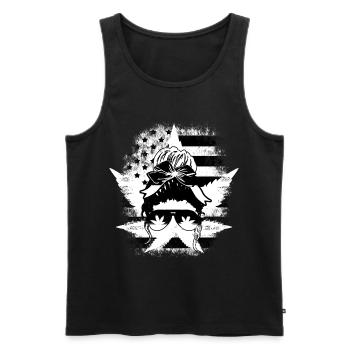 Hemp Leaf Hemp Woman Glasses black white - Men's Premium Organic Tank Top - black - Front - Michal (187cm)