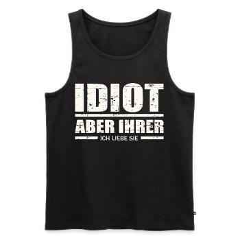 Idiot, aber ihrer ! - Männer Premium Bio Tank Top - Schwarz - Vorne - AI Model Male 178 light (178cm)