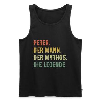 Peter Vorname Der Mann Der Mythos Die Legende - Männer Premium Bio Tank Top - Schwarz - Vorne - Michal (187cm)