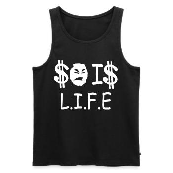 So ist das Leben - Männer Premium Bio Tank Top - Schwarz - Vorne - AI Model Male 178 light (178cm)