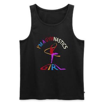 Je suis une fille de gymnastique - Débardeur bio Premium Homme - noir - Devant - AI Model Male 178 light (178cm)