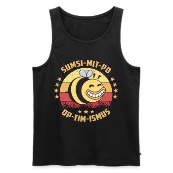 Optimismus oder Sumsi mit Po - Männer Premium Bio Tank Top - Schwarz - Vorne - AI Model Male 178 light (178cm)