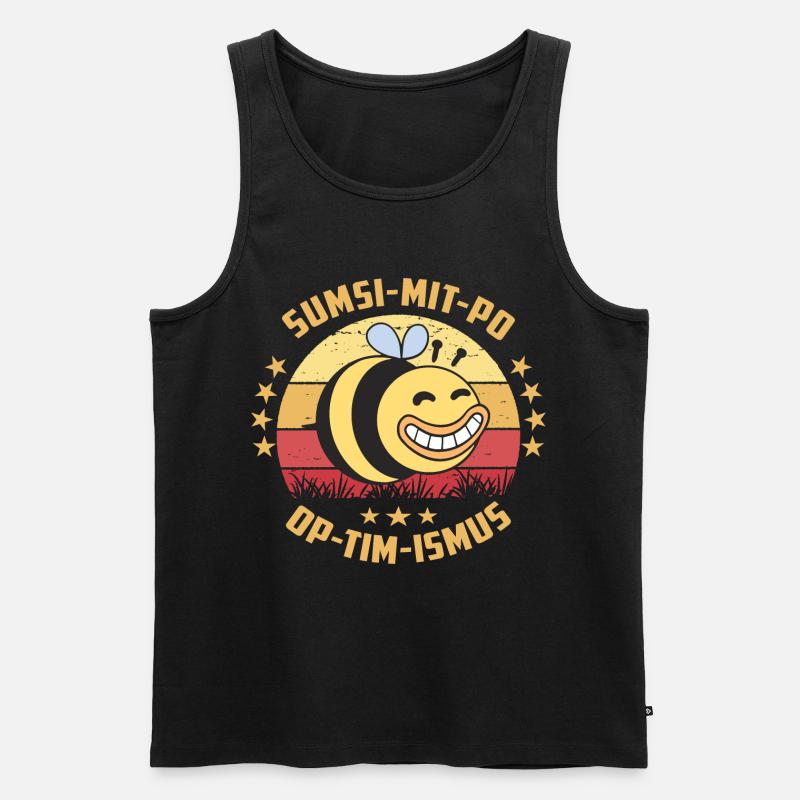 Optimismus oder Sumsi mit Po - Männer Premium Bio Tank Top - Schwarz