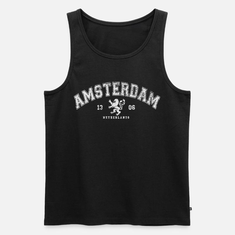 Amsterdam Netherlands - Männer Premium Bio Tank Top - Schwarz