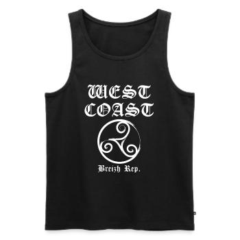 westcoast Breizh blanc - Débardeur bio Premium Homme - noir - Devant - AI Model Male 178 light (178cm)