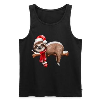 Weihnachten Faultier Paresseux de Noël - Débardeur bio Premium Homme - noir - Devant - Michal (187cm)