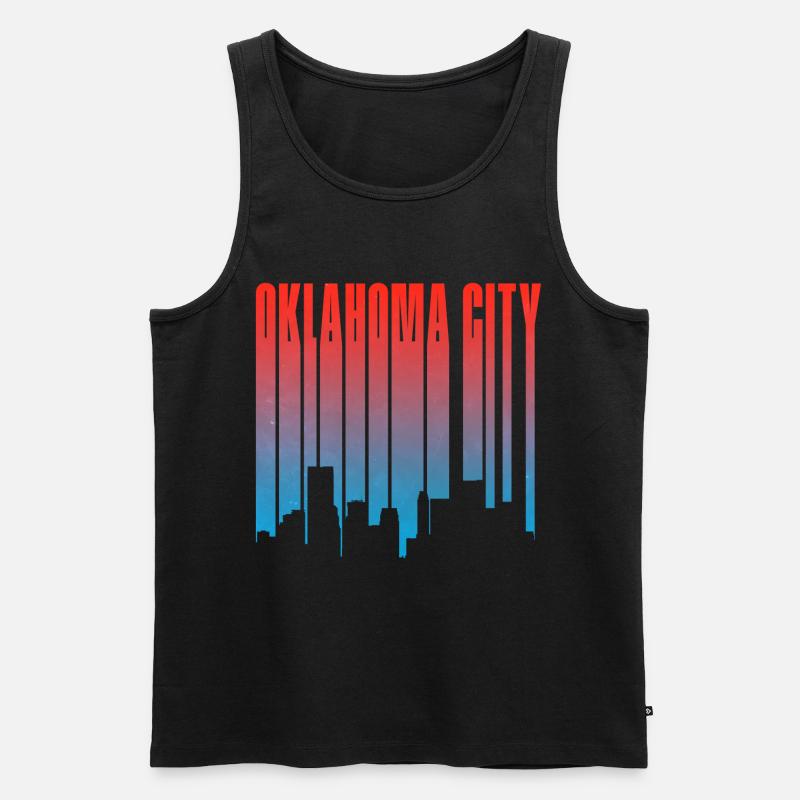 Oklahoma City Skyline Gradient - Männer Premium Bio Tank Top - Schwarz