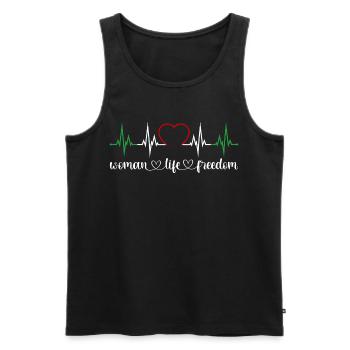 Woman Life Freedom Heartbeat Iran Women's Rights - Men's Premium Organic Tank Top - black - Front - AI Model Male 178 light (178cm)