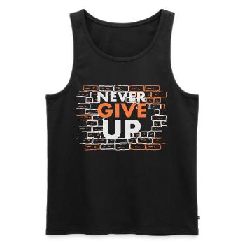 Gib niemals auf - Männer Premium Bio Tank Top - Schwarz - Vorne - AI Model Male 178 light (178cm)