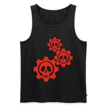 Skulls and red gears - Men's Premium Organic Tank Top - black - Front - Michal (187cm)