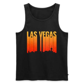 Coucher de soleil de la ligne de la ligne de Las Vegas - Débardeur bio Premium Homme - noir - Devant - Michal (187cm)